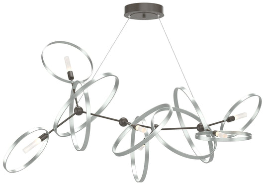 Celesse 32"W Vintage Platinum Accented Dark Smoke Standard Pendant