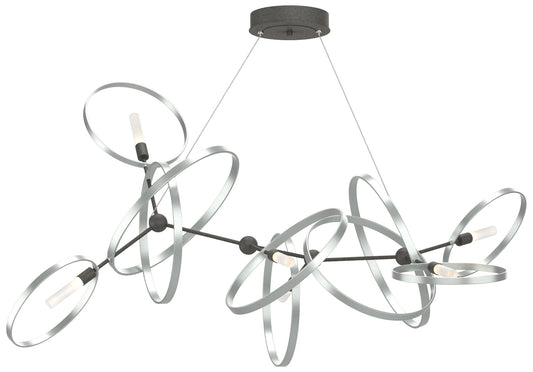 Celesse 32"W Vintage Platinum Accented Natural Iron Standard Pendant