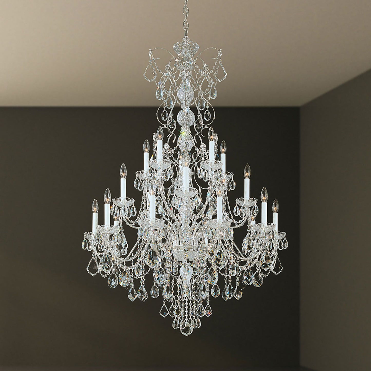 Century 54.5"H x 37"W 20-Light Crystal Chandelier in Etruscan Gol