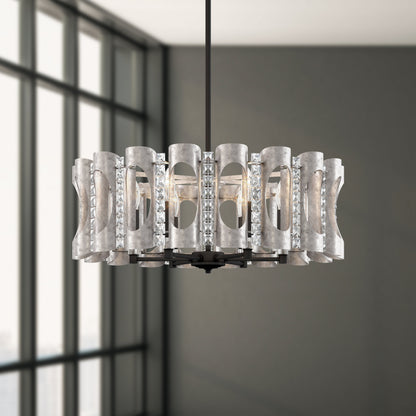 Schonbek Mr1006N-48H 6 Light Crystal Pendant, Antique SilverBy Schonbek