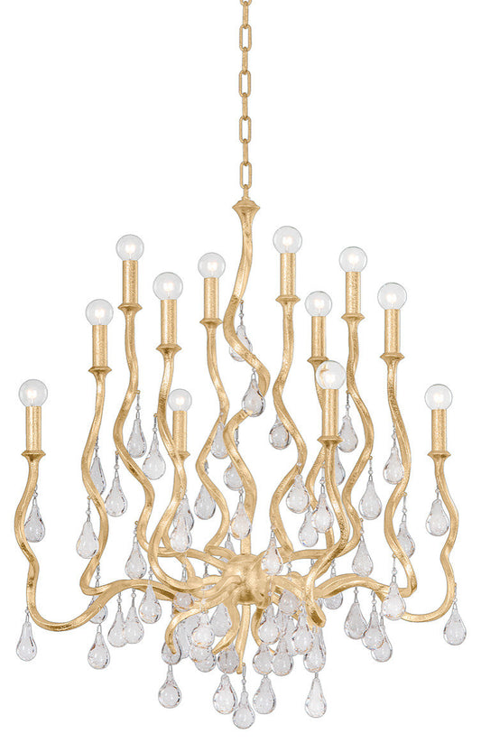 Aveline 12-Light Chandelier, Gold LeafBy Corbett Lighting