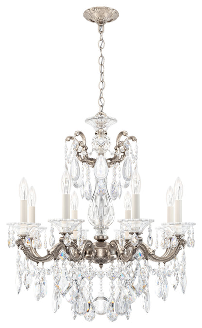 Schonbek 5073-48S 8 Light Crystal Chandelier, Antique SilverBy Schonbek