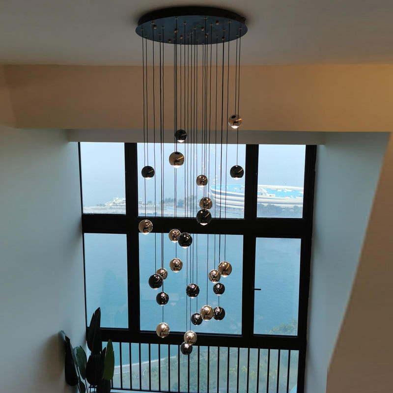 MIRODEMI? Laigueglia | Crystal LED Chandelier with Hanging Balls, Gold, 36 Lights, Cool Light, DimmableBy Miron Demid LLC