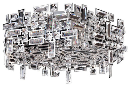 Allegri Vermeer 6 Light 24" Hex Crystal Flush Mount, ChromeBy Allegri Crystal by Kalco Lighting