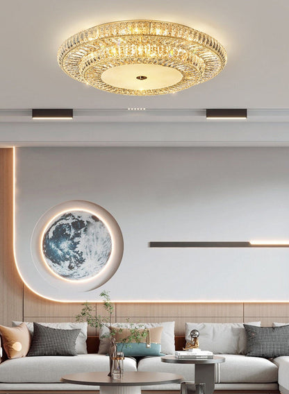 Acqui Terme | Modern Round LED Crystal Ceiling Chandelier, Dia23.6xh4.3", Cool Light, Non-DimmableBy Miron Demid LLC