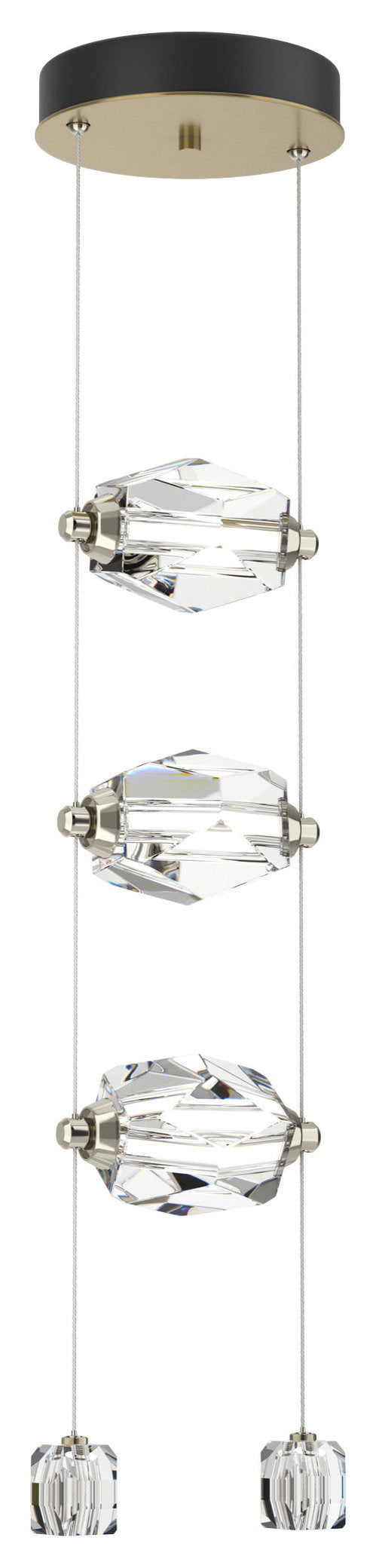 Gatsby 3-Light LED Pendant Modern Brass Crystal StandardBy Hubbardton Forge