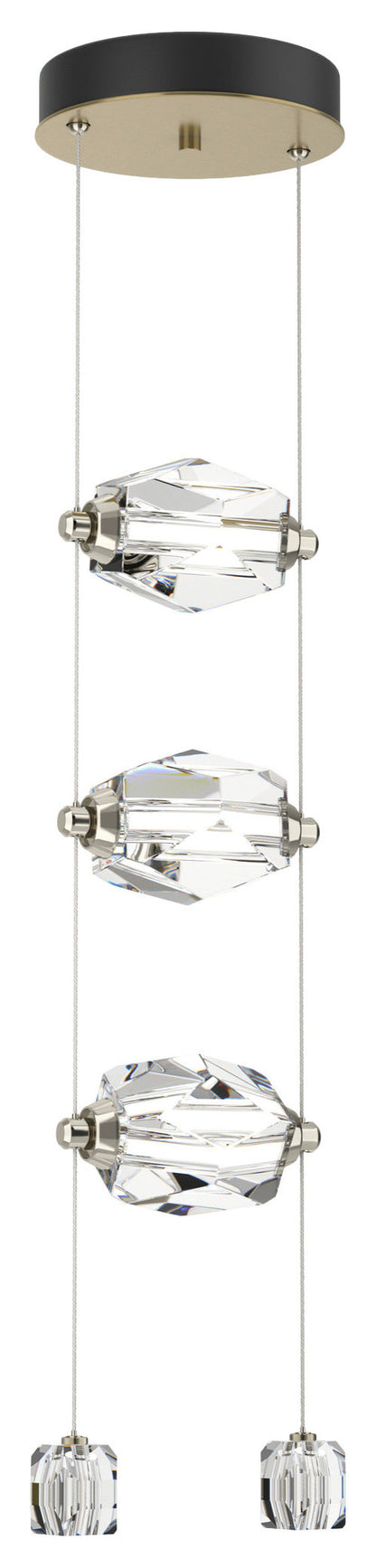 Gatsby 3-Light LED Pendant Modern Brass Crystal StandardBy Hubbardton Forge