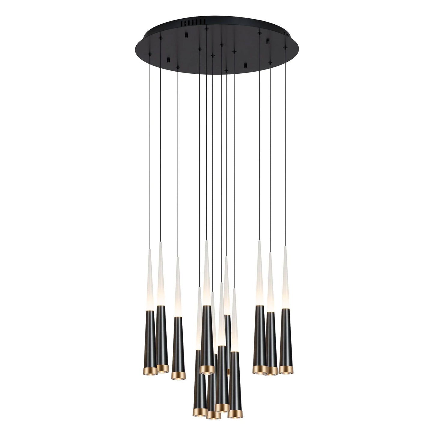 Comet 23.6" Satin Dark Gray/Brushed Champagne Chandelier