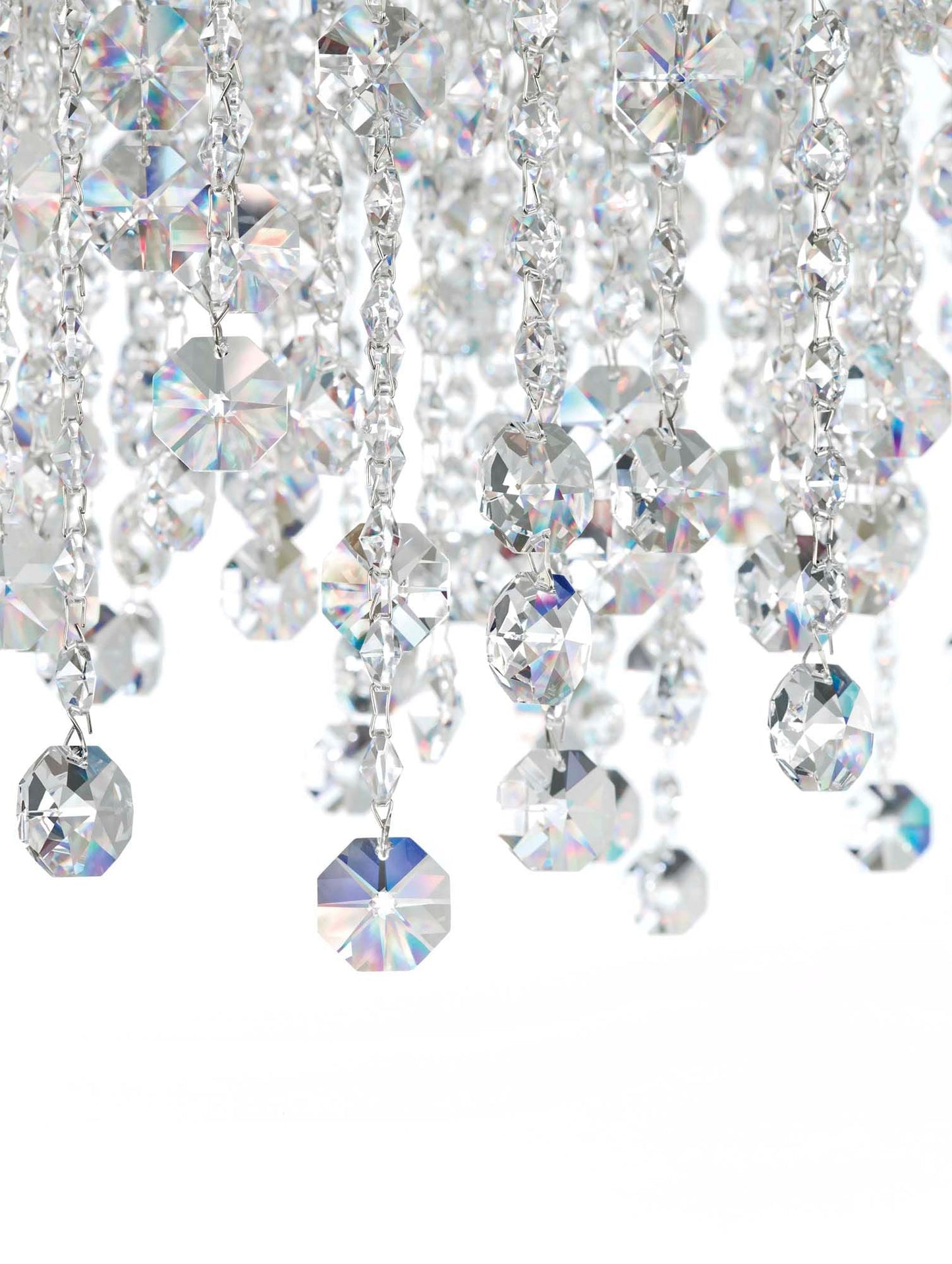 Chantant 16.5"H x 33"W 6-Lt Crystal Linear Pendant in Pol Stainle