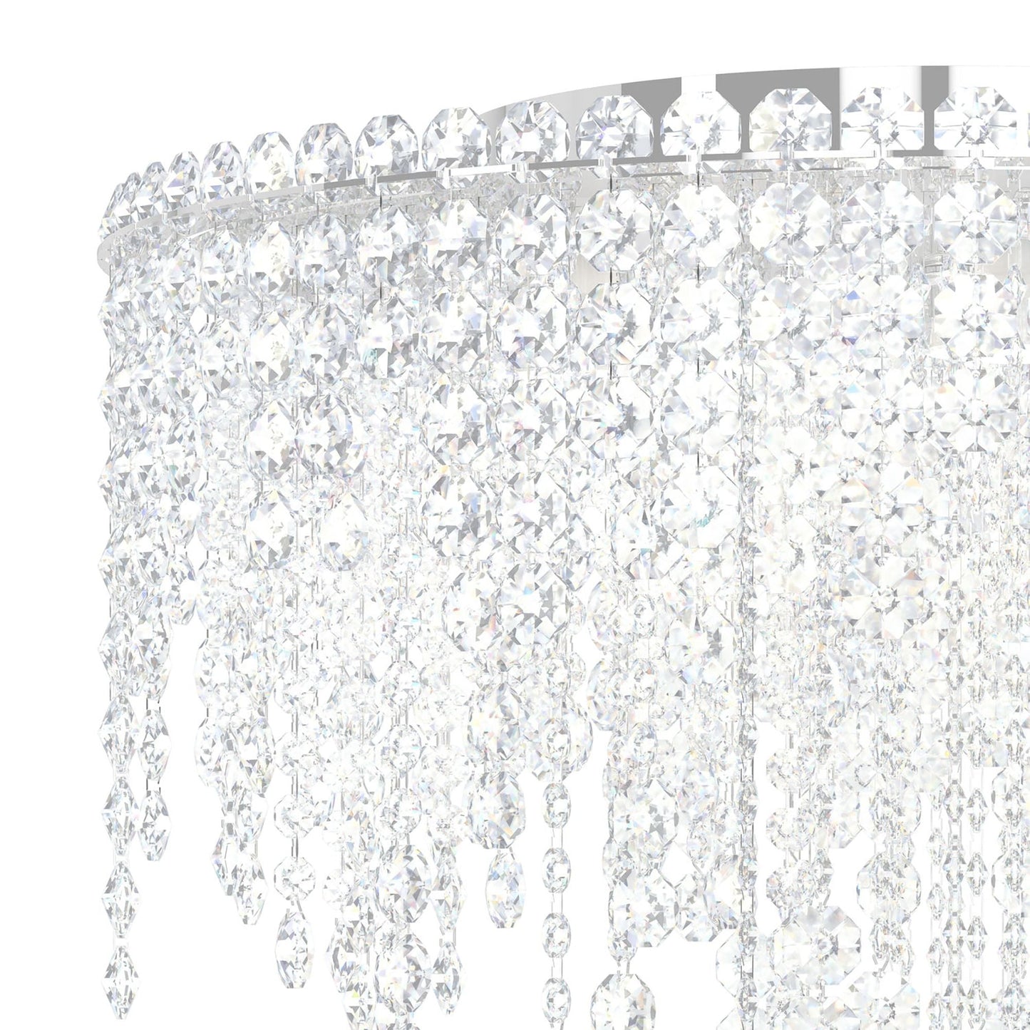 Chantant 17"H x 21"W 5-Light Crystal Flush in Pol Stainless Steel
