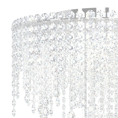 Chantant 17"H x 21"W 5-Light Crystal Flush in Pol Stainless Steel