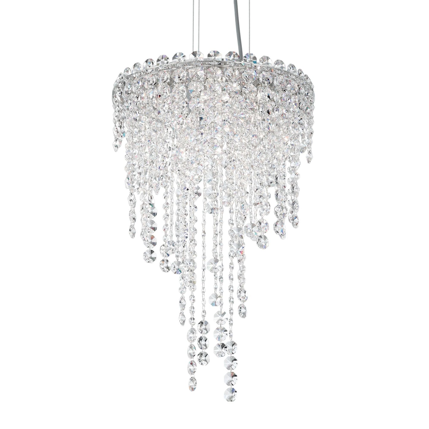 Chantant 23"H x 14"W 4-Light Crystal Pendant in Polished Stainles