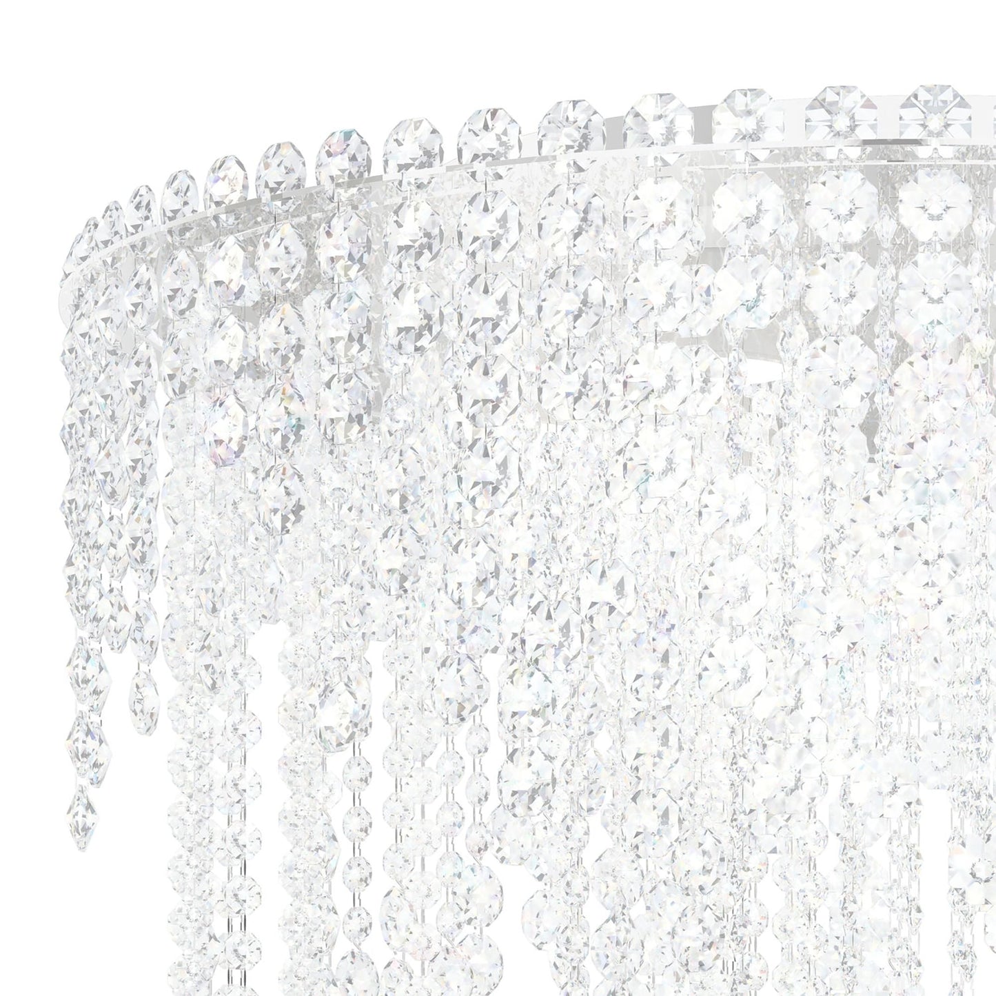 Chantant 28.5"H x 24"W 6-Light Crystal Flush in Pol Stainless Ste