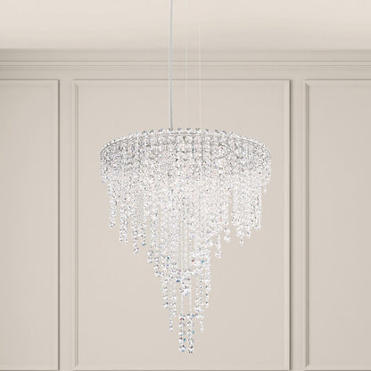 Chantant 28"H x 24"W 6-Light Crystal Chandelier in Polished Stain