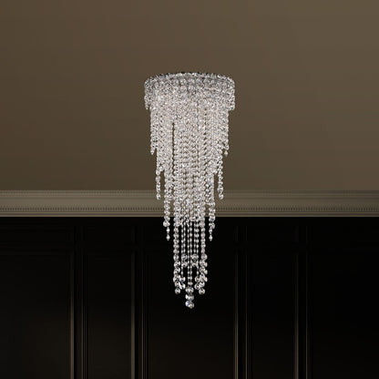 Chantant 35.5"H x 14"W 4-Light Crystal Flush in Pol Stainless Ste