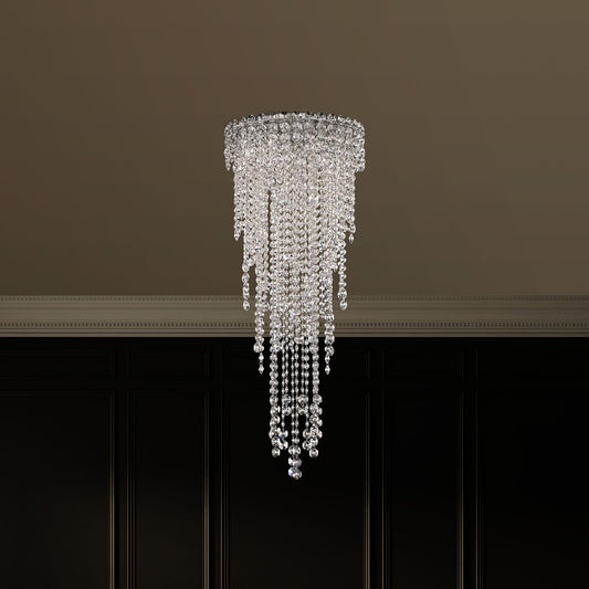 Chantant 35.5"H x 14"W 4-Light Crystal Flush in Pol Stainless Ste