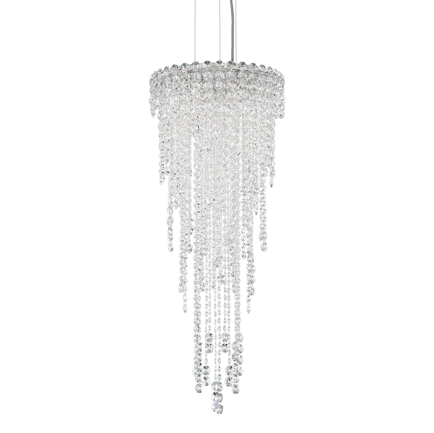 Chantant 35"H x 14"W 4-Light Crystal Pendant in Polished Stainles