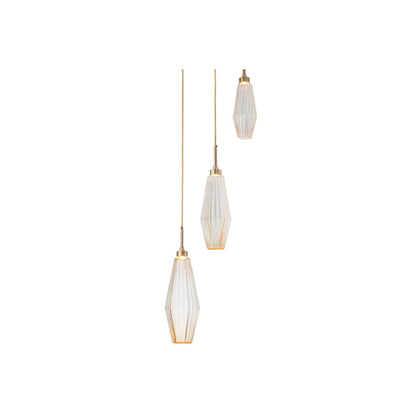 Hammerton Studio Aalto 48" Wide Artisan Crafted Geometric Optic Glass 8 Light Linear Chandelier
