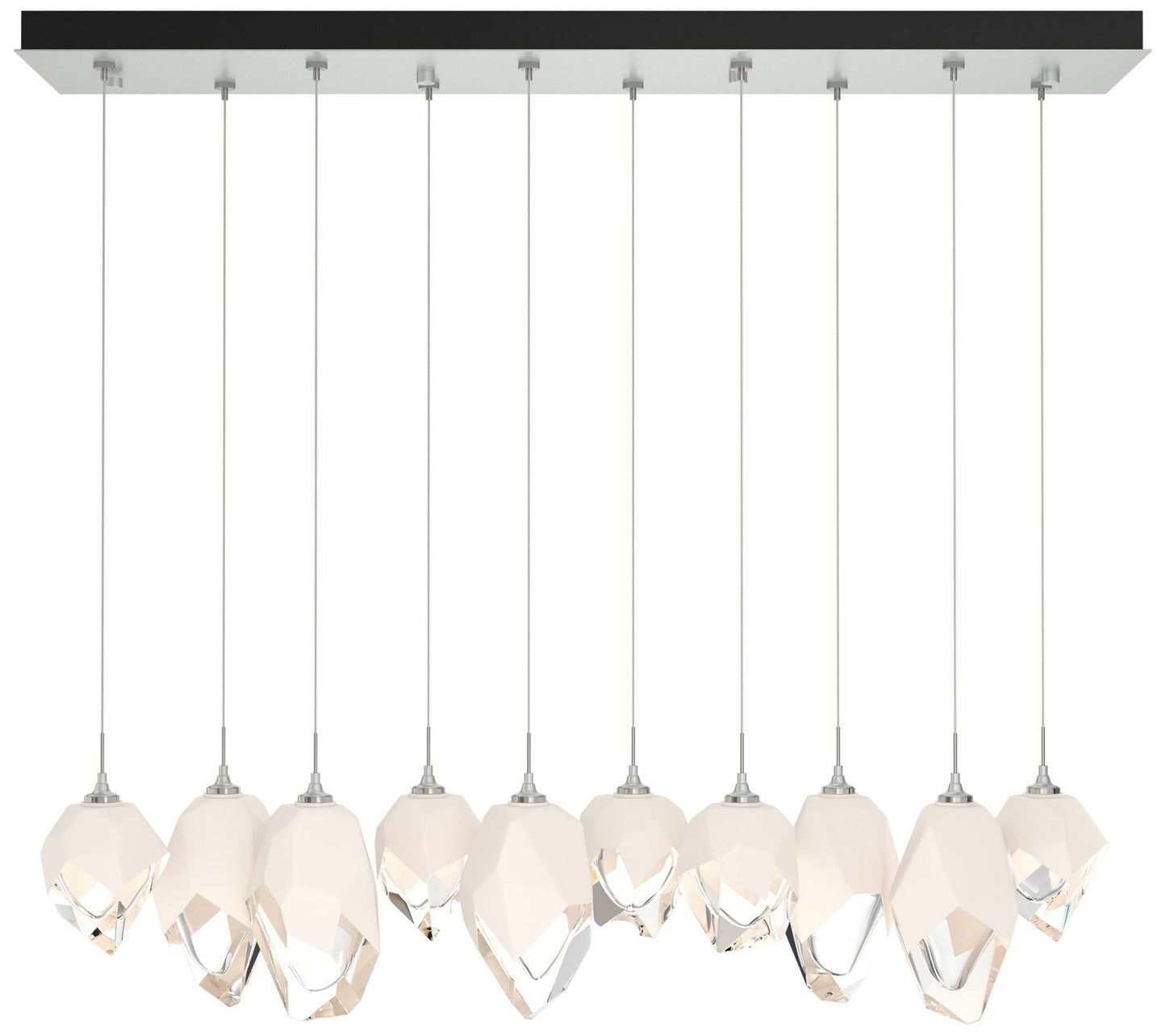 Chrysalis 10.1"W 10-Light Mixed White Crystal Platinum Long Pendant