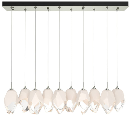 Chrysalis 44.7"W 10-Light Sterling Large White Crystal Standard Pendan