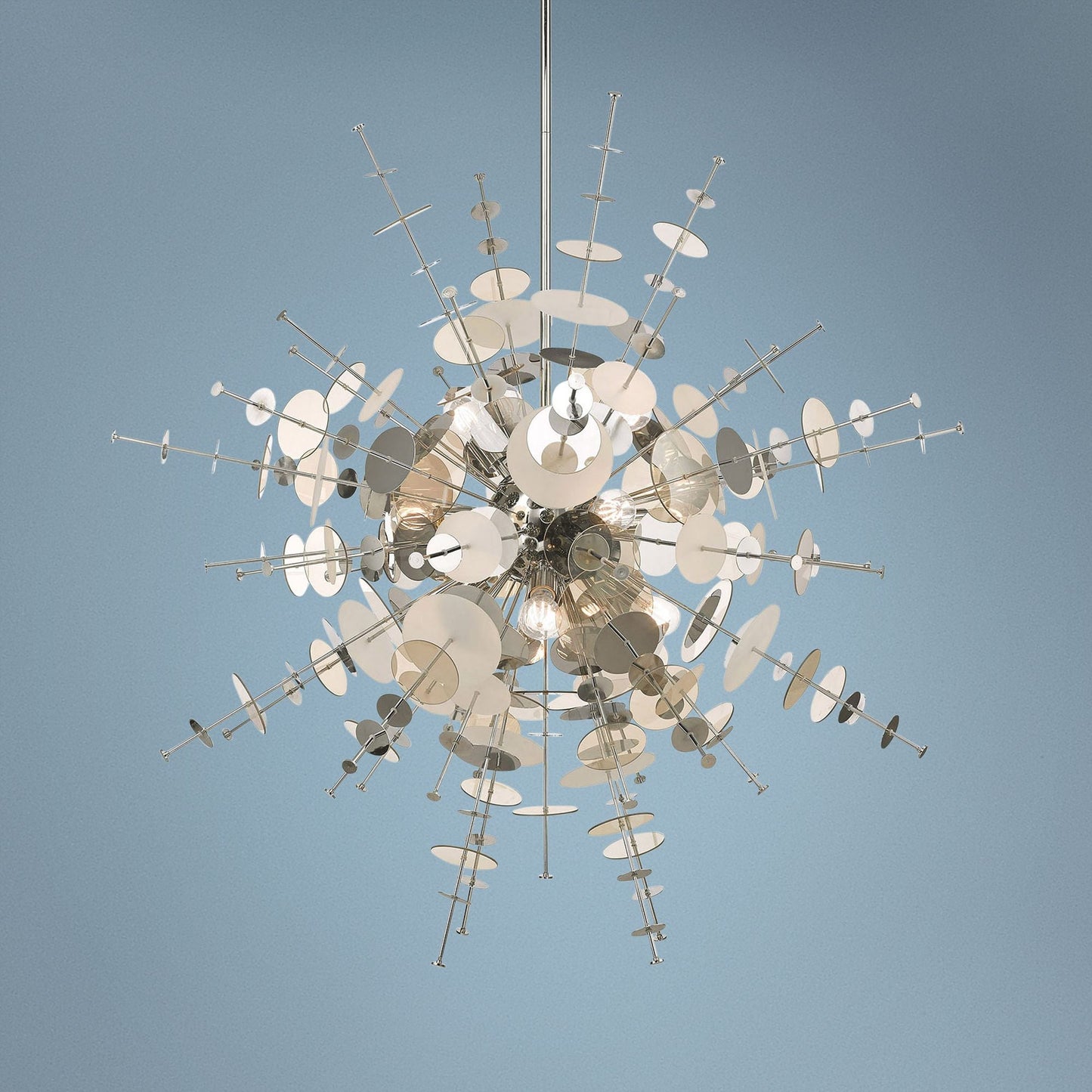 Circulo 50"W Polished Nickel Starburst Foyer Pendant Light