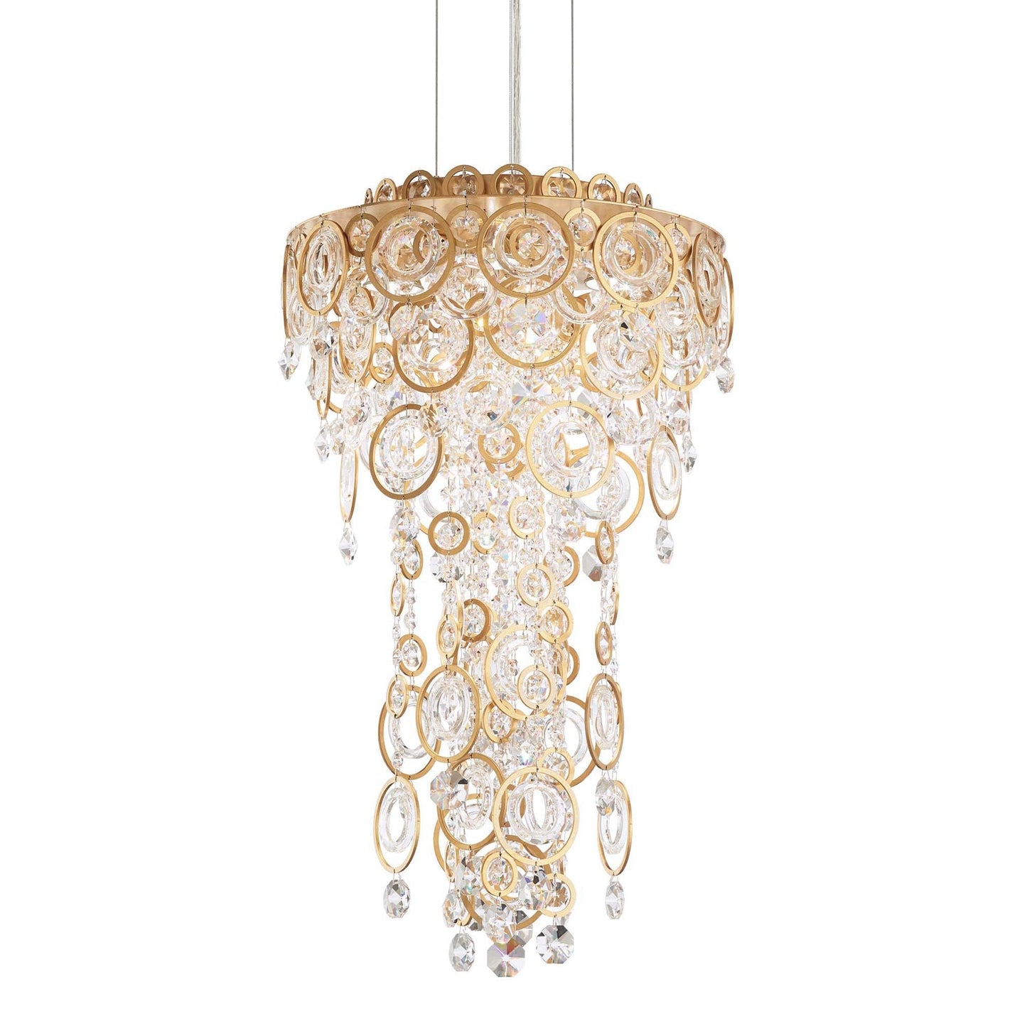 Circulus 24.5"H x 14"W 4-Light Crystal Pendant in Heirloom Gold
