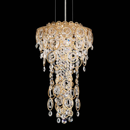 Circulus 24.5"H x 14"W 4-Light Crystal Pendant in Heirloom Gold