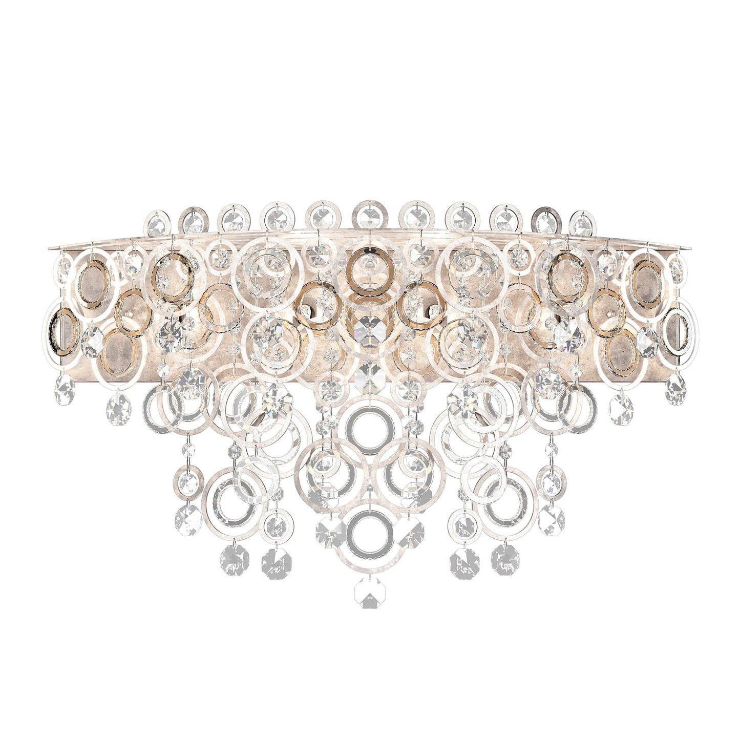 Circulus 4-Light Wall Sconce in Antique Silver with Optic Crystal