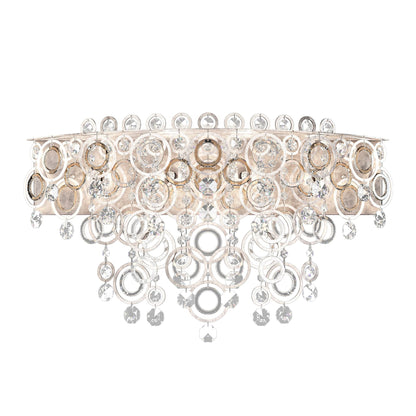 Circulus 4-Light Wall Sconce in Antique Silver with Optic Crystal