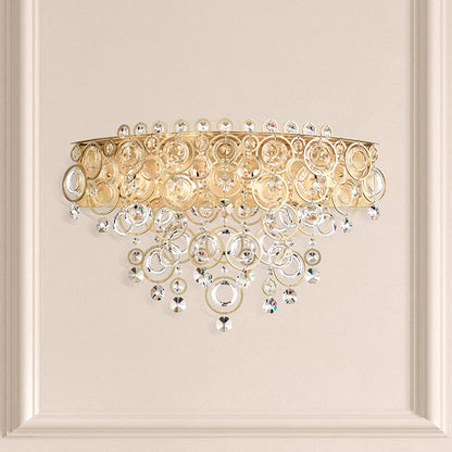 Circulus 4-Light Wall Sconce in Antique Silver with Optic Crystal