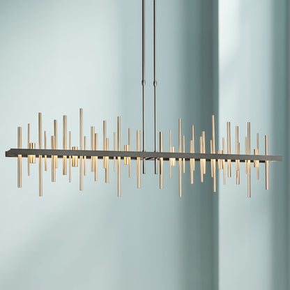 Cityscape 51.9" Wide Large Black LED Pendant With Soft Gold