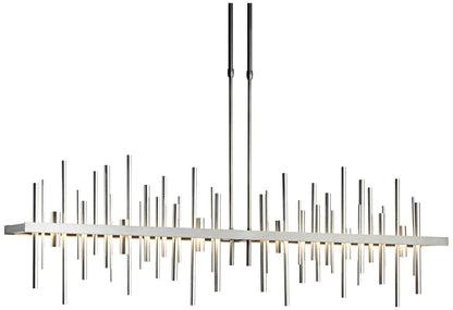 Cityscape 51.9" Wide Large Dark Smoke And Vintage Platinum LED Pendant