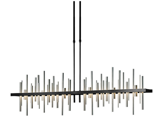Cityscape Black Large LED Pendant With Vintage Platinum Accents