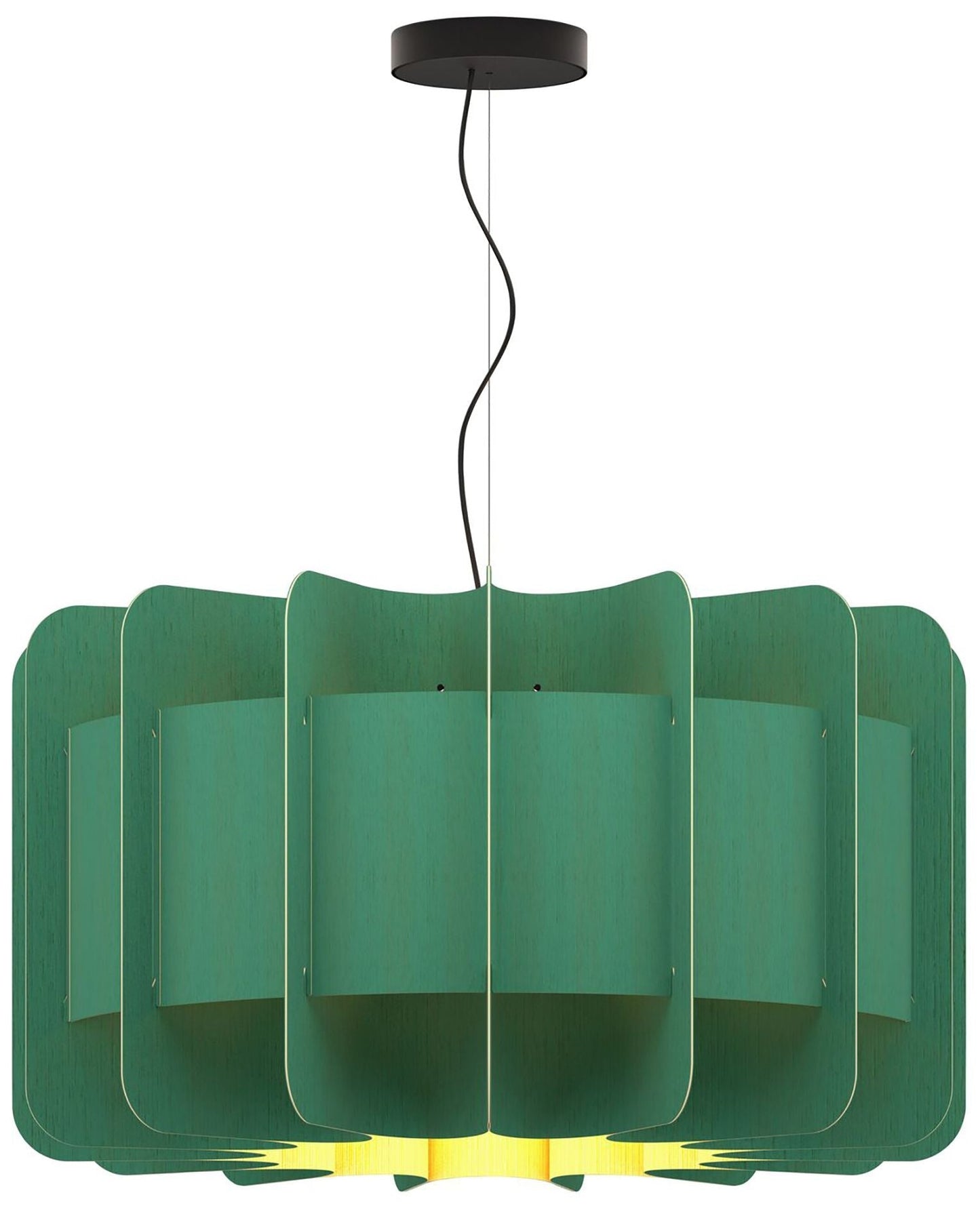 Clarissa Pendant WEP - Light Petrol Shade - Black Canopy - Size 29.8