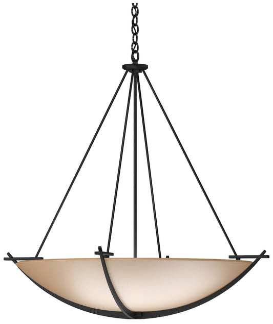 Compass 34.2" Wide Large Scale Black Pendant With Sand Glass Shade
