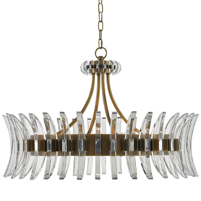 Coquette 29 3/4" Wide Antique Brass and Crystal Chandelier