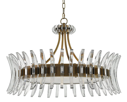 Coquette 29 3/4" Wide Antique Brass and Crystal Chandelier