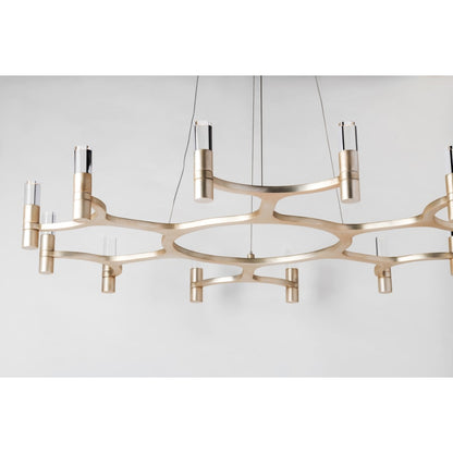 Corbett Lighting Nexus 38" Wide Integrated LED Chandelier with Crystal Cylinder Shades