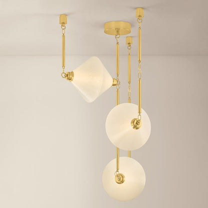 Corbett Lighting Solara 35" Wide LED Multi Light Pendant with Seedy Cloud Glass Shades