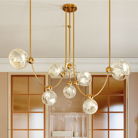 Corbett Lighting  Astraia 66.75" 9 Lt. Vintage Brass Chandelier