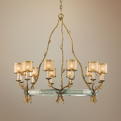 Corbett Parc Royale 41" Wide Gold Ice 12-Light Chandelier