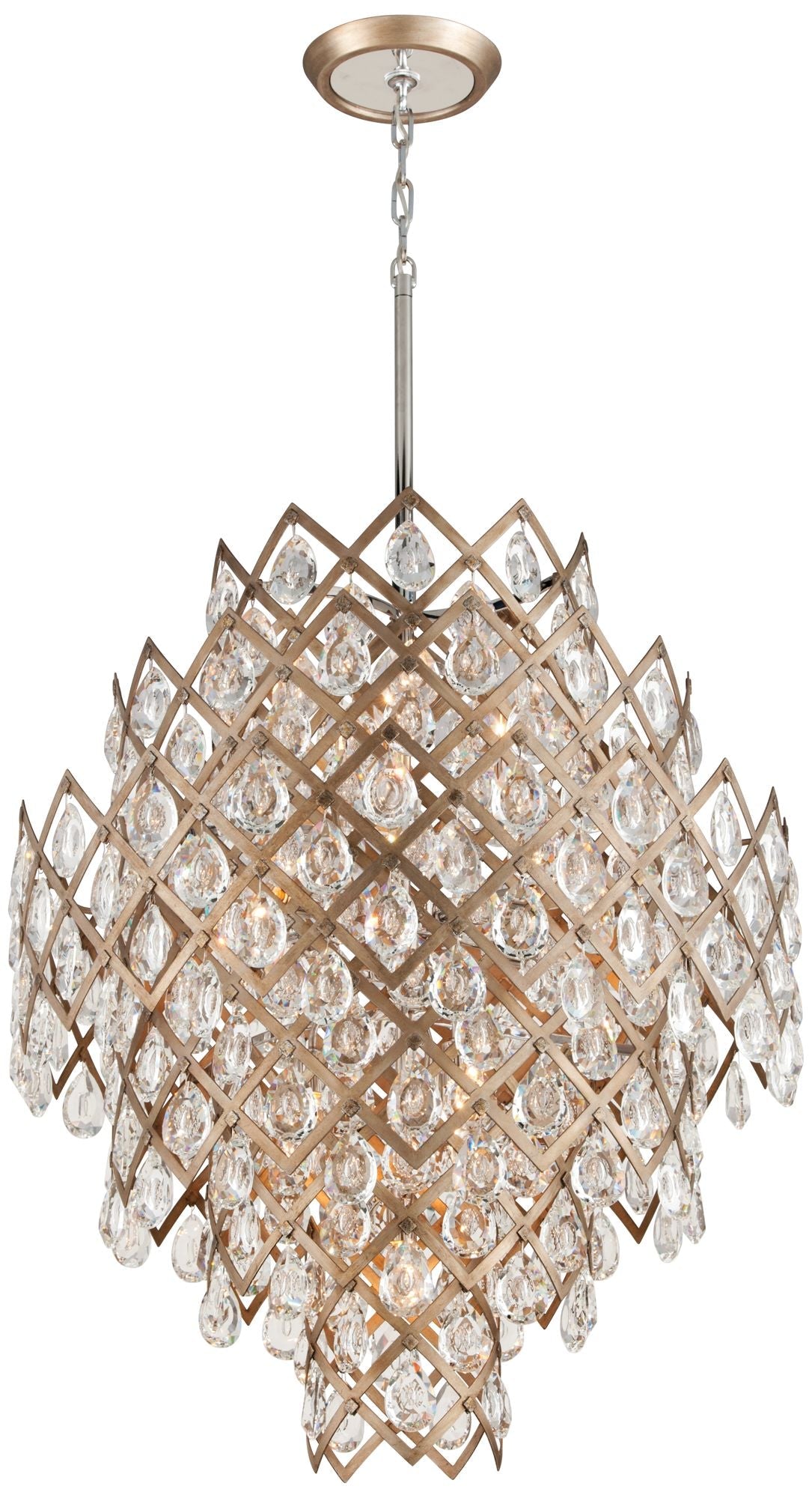Corbett Tiara 32.25" Wide  Iron and Stainless Steel 11 Light Pendant