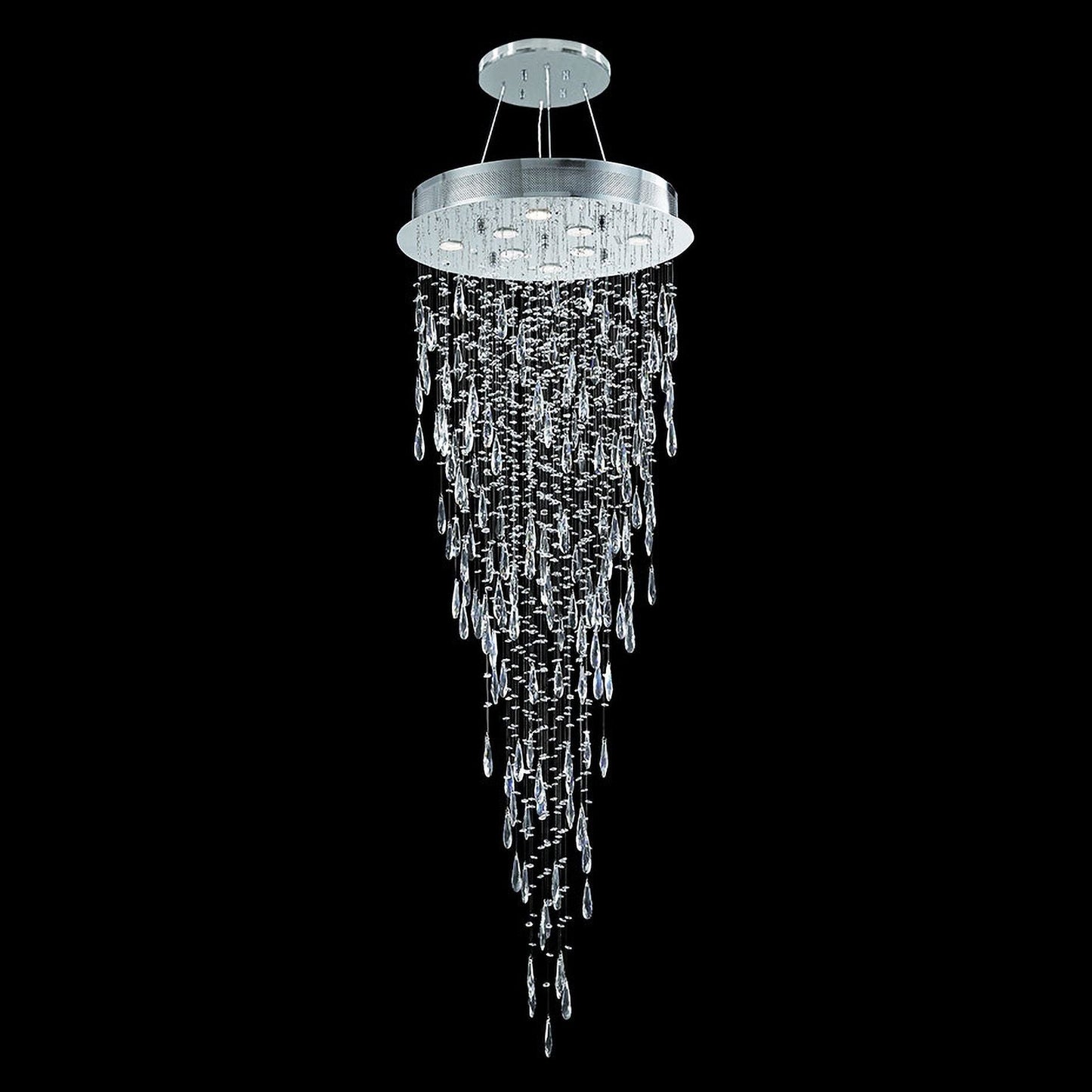 Crystal Rain 24" Wide Silver and Crystal Dining Chandelier