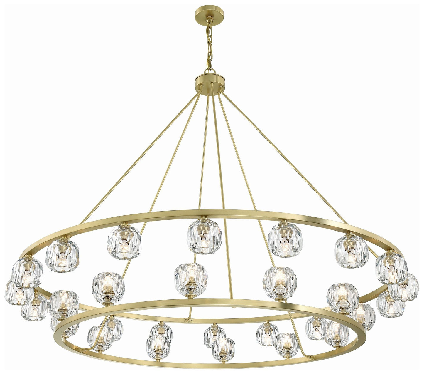 Crystorama Aragon 60"W Soft Brass 30-Light LED Chandelier