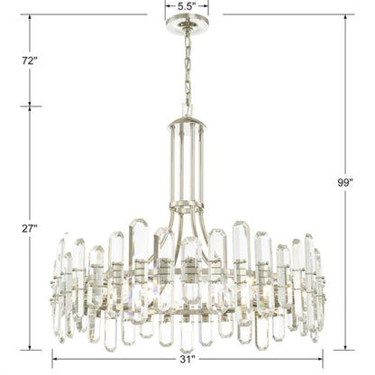 Crystorama Bolton 31"W Polished Nickel 12-Light Crystal Chandelier