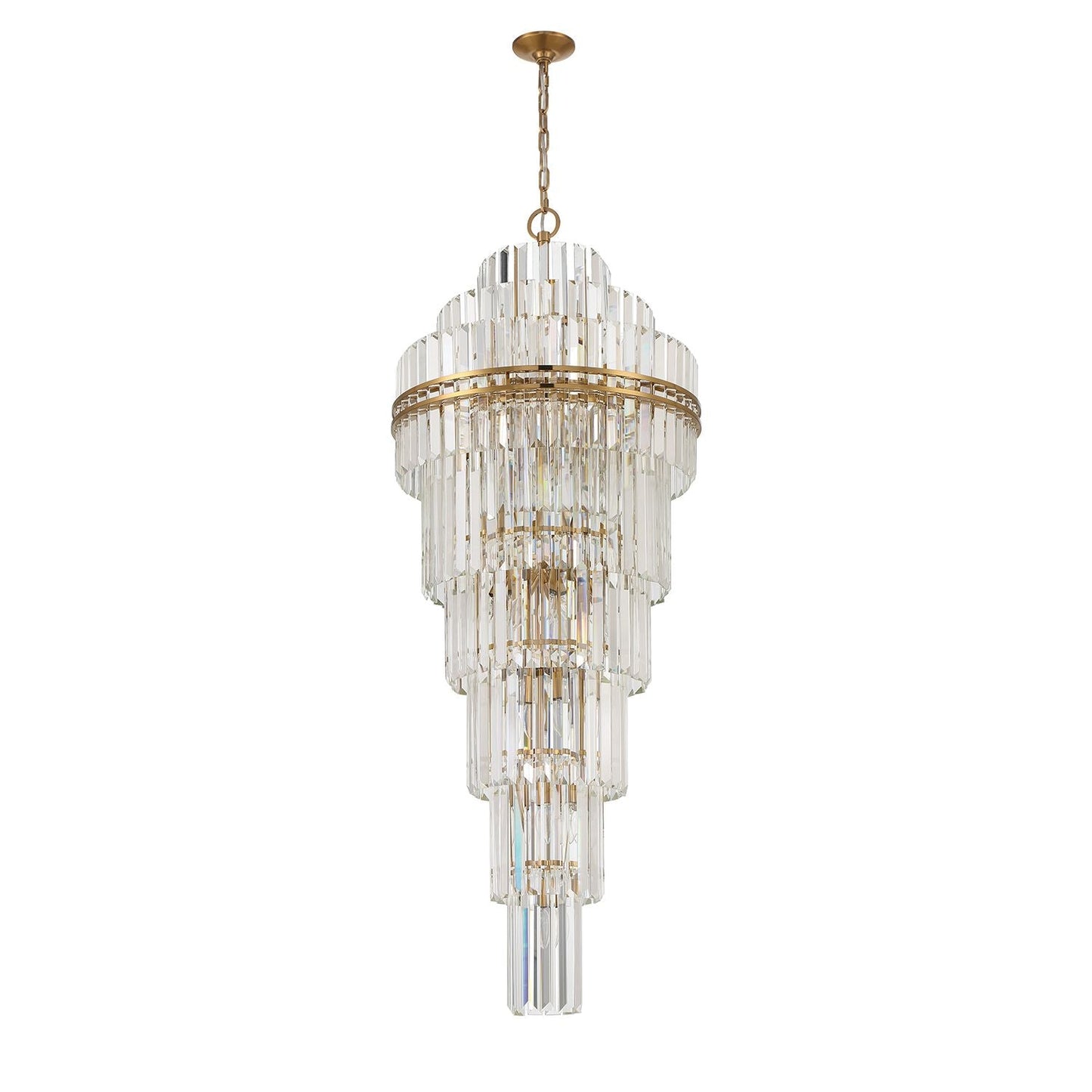 Crystorama Hayes 24" Wide Aged Brass Large Crystal Chandelier
