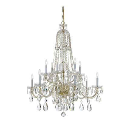 Crystorama Lighting Group Traditional Crystal 12 Light 38" Wide Crystal Chandelier with Hand Cut Crystal Accents