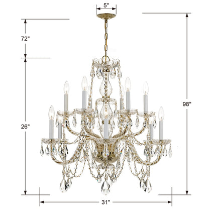 Crystorama Lighting Group Traditional Crystal 12 Light 31" Wide Crystal Chandelier with Swarovski Spectra Crystal Accents