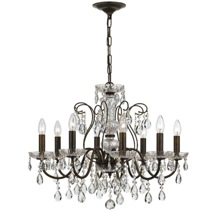Crystorama Lighting Group Butler 8 Light 26" Wide Crystal Chandelier with Swarovski Strass Crystal Accents