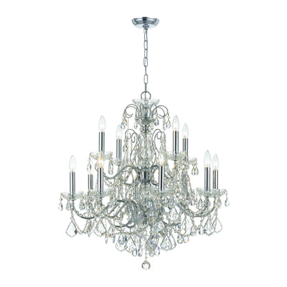 Crystorama Lighting Group Imperial 12 Light 30" Wide Crystal Chandelier with Swarovski Strass Crystal Accents
